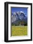 View of the Zugspitze and Waxenstein, Garmisch-Partenkirchen, Upper Bavaria, Bavaria, Germany-null-Framed Art Print