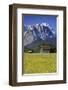 View of the Zugspitze and Waxenstein, Garmisch-Partenkirchen, Upper Bavaria, Bavaria, Germany-null-Framed Art Print