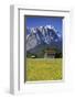 View of the Zugspitze and Waxenstein, Garmisch-Partenkirchen, Upper Bavaria, Bavaria, Germany-null-Framed Art Print