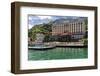 View of ther Grand Hotel Tremezzo  from Lake Como, Lombardy, Italy-George Oze-Framed Photographic Print