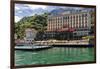 View of ther Grand Hotel Tremezzo  from Lake Como, Lombardy, Italy-George Oze-Framed Photographic Print