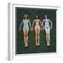 View of Three Unidentified Women in Bathing Suits as They Sunbath on Green Grass, 1961-Allan Grant-Framed Photographic Print