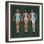 View of Three Unidentified Women in Bathing Suits as They Sunbath on Green Grass, 1961-Allan Grant-Framed Photographic Print