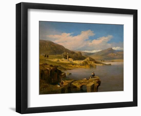 View of Tiberias on the Sea of Galilee (Oil on Canvas)-David Roberts-Framed Giclee Print