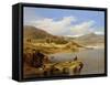 View of Tiberius on the Sea of Galilee-David Roberts-Framed Stretched Canvas