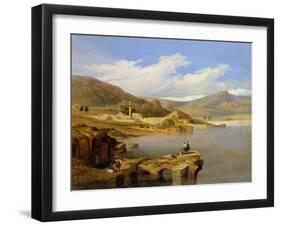 View of Tiberius on the Sea of Galilee-David Roberts-Framed Giclee Print