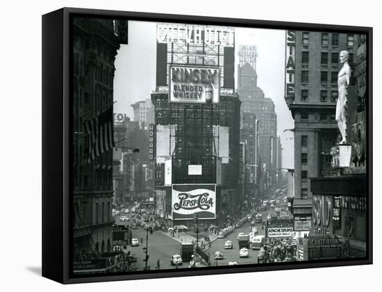 View of Times Square, New York, USA, 1952-null-Framed Stretched Canvas