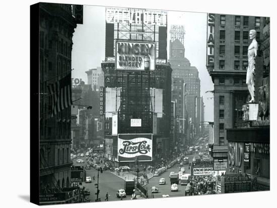 View of Times Square, New York, USA, 1952-null-Stretched Canvas