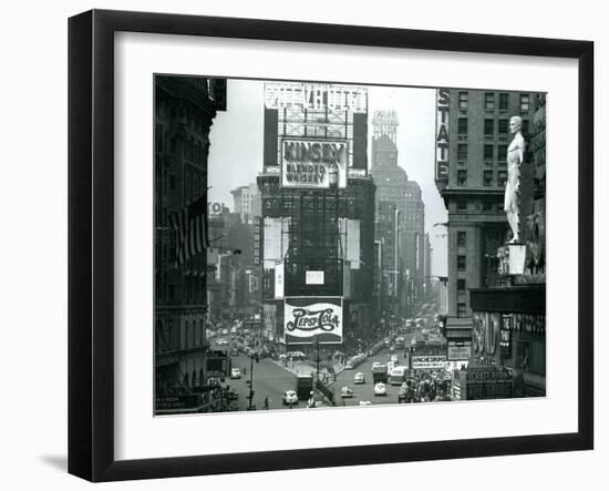 View of Times Square, New York, USA, 1952-null-Framed Premium Photographic Print