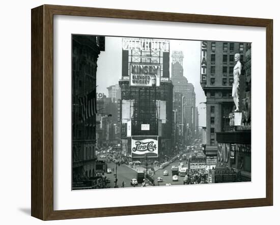 View of Times Square, New York, USA, 1952-null-Framed Photographic Print