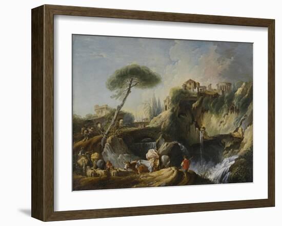 View of Tivoli with the Temple of Vesta, c.1749-Francois Boucher-Framed Giclee Print