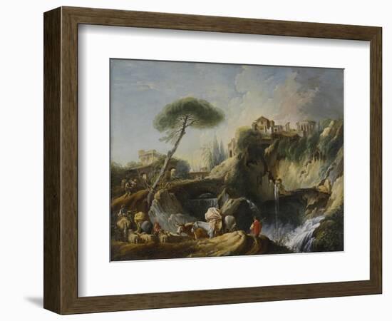 View of Tivoli with the Temple of Vesta, c.1749-Francois Boucher-Framed Giclee Print