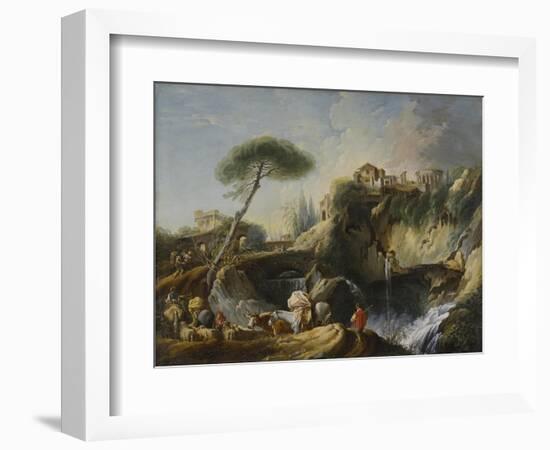 View of Tivoli with the Temple of Vesta, c.1749-Francois Boucher-Framed Giclee Print