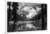 View of TJ Lake and Snow-Covered Mountains - Mammoth Lakes, CA-Lantern Press-Framed Art Print