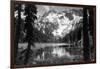 View of TJ Lake and Snow-Covered Mountains - Mammoth Lakes, CA-Lantern Press-Framed Art Print