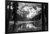 View of TJ Lake and Snow-Covered Mountains - Mammoth Lakes, CA-Lantern Press-Framed Art Print