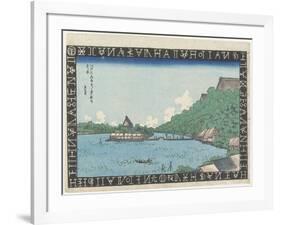 View of Toeizan Temple from Benten Hall on Shinobazu Pond, 1830-1836-Keisai Eisen-Framed Giclee Print