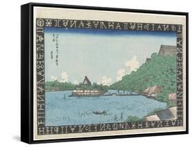 View of Toeizan Temple from Benten Hall on Shinobazu Pond, 1830-1836-Keisai Eisen-Framed Stretched Canvas