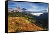 View of Tofane and Cristallo groups from Giau pass,Cortina d'Ampezzo,Belluno district,Veneto,Italy,-ClickAlps-Framed Stretched Canvas