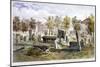 View of Tombs and Memorial Stones in Bunhill Fields, Finsbury, Islington, London, 1866-null-Mounted Giclee Print