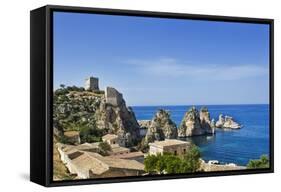 View of Tonnara Di Scopello, Castellammare Del Golfo, Sicily, Italy-Massimo Borchi-Framed Stretched Canvas