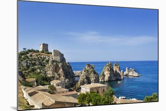 View of Tonnara Di Scopello, Castellammare Del Golfo, Sicily, Italy-Massimo Borchi-Mounted Photographic Print