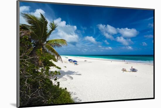 View of tourists on Pink Sands Beach, Dunmore Town, Harbour Island, Eleuthera Island, Bahamas-null-Mounted Photographic Print