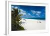 View of tourists on Pink Sands Beach, Dunmore Town, Harbour Island, Eleuthera Island, Bahamas-null-Framed Photographic Print