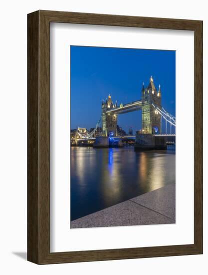 View of Tower Bridge and River Thames at dusk, London, England, United Kingdom, Europe-Frank Fell-Framed Photographic Print