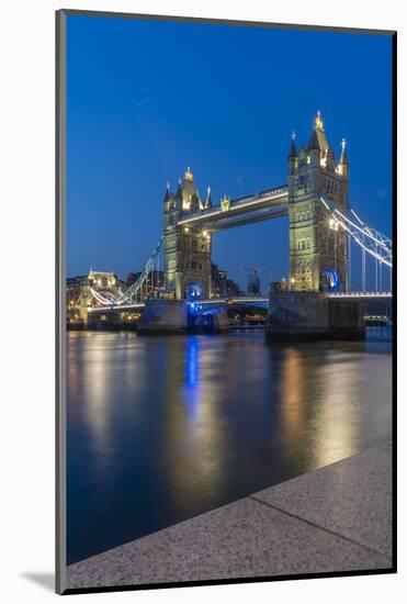 View of Tower Bridge and River Thames at dusk, London, England, United Kingdom, Europe-Frank Fell-Mounted Photographic Print