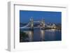 View of Tower Bridge and River Thames from Cheval Three Quays at dusk, London, England-Frank Fell-Framed Photographic Print