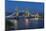 View of Tower Bridge and River Thames from Cheval Three Quays at dusk, London, England-Frank Fell-Mounted Photographic Print