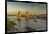 View of Tower Bridge and River Thames from Cheval Three Quays at sunset, London, England-Frank Fell-Framed Photographic Print