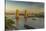 View of Tower Bridge and River Thames from Cheval Three Quays at sunset, London, England-Frank Fell-Stretched Canvas