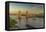View of Tower Bridge and River Thames from Cheval Three Quays at sunset, London, England-Frank Fell-Framed Stretched Canvas