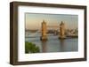 View of Tower Bridge and River Thames from Cheval Three Quays at sunset, London, England-Frank Fell-Framed Photographic Print