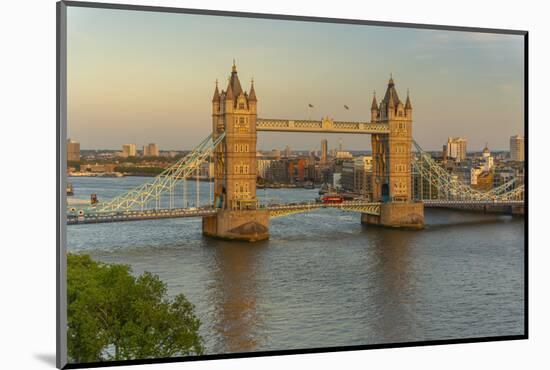 View of Tower Bridge and River Thames from Cheval Three Quays at sunset, London, England-Frank Fell-Mounted Photographic Print