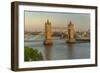 View of Tower Bridge and River Thames from Cheval Three Quays at sunset, London, England-Frank Fell-Framed Photographic Print