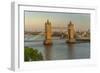 View of Tower Bridge and River Thames from Cheval Three Quays at sunset, London, England-Frank Fell-Framed Photographic Print