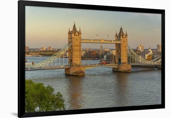 View of Tower Bridge and River Thames from Cheval Three Quays at sunset, London, England-Frank Fell-Framed Photographic Print