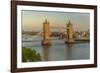 View of Tower Bridge and River Thames from Cheval Three Quays at sunset, London, England-Frank Fell-Framed Photographic Print