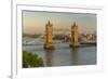 View of Tower Bridge and River Thames from Cheval Three Quays at sunset, London, England-Frank Fell-Framed Photographic Print