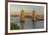 View of Tower Bridge and River Thames from Cheval Three Quays at sunset, London, England-Frank Fell-Framed Photographic Print