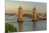 View of Tower Bridge and River Thames from Cheval Three Quays at sunset, London, England-Frank Fell-Mounted Photographic Print