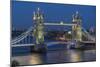 View of Tower Bridge from Cheval Three Quays at dusk, London, England, United Kingdom, Europe-Frank Fell-Mounted Photographic Print