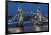 View of Tower Bridge from Cheval Three Quays at dusk, London, England, United Kingdom, Europe-Frank Fell-Framed Photographic Print