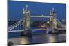 View of Tower Bridge from Cheval Three Quays at dusk, London, England, United Kingdom, Europe-Frank Fell-Mounted Photographic Print