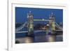 View of Tower Bridge from Cheval Three Quays at dusk, London, England, United Kingdom, Europe-Frank Fell-Framed Photographic Print