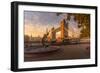 View of Tower Bridge, Girl with Dolphin, The Shard and River Thames at sunrise, London-Frank Fell-Framed Photographic Print