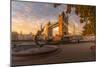 View of Tower Bridge, Girl with Dolphin, The Shard and River Thames at sunrise, London-Frank Fell-Mounted Photographic Print